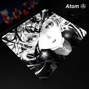 Atom "Born for Victory" Tempered Glass Mouse Pad - 99.9% Light Transmittance & Anti-Wear Coating - Dominate the Scene with Smooth Control