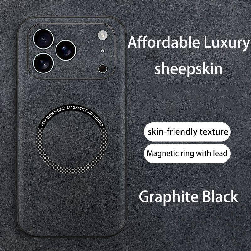 MagSafe Compatible iPhone Case | Luxury Suede PU Leather Cover for iPhone 17/16/15/14/13/12 Pro/Pro Max/Plus/Air, Shockproof Anti-Slip Ultra Light Protective Case, Perfect Gift for Her/Him