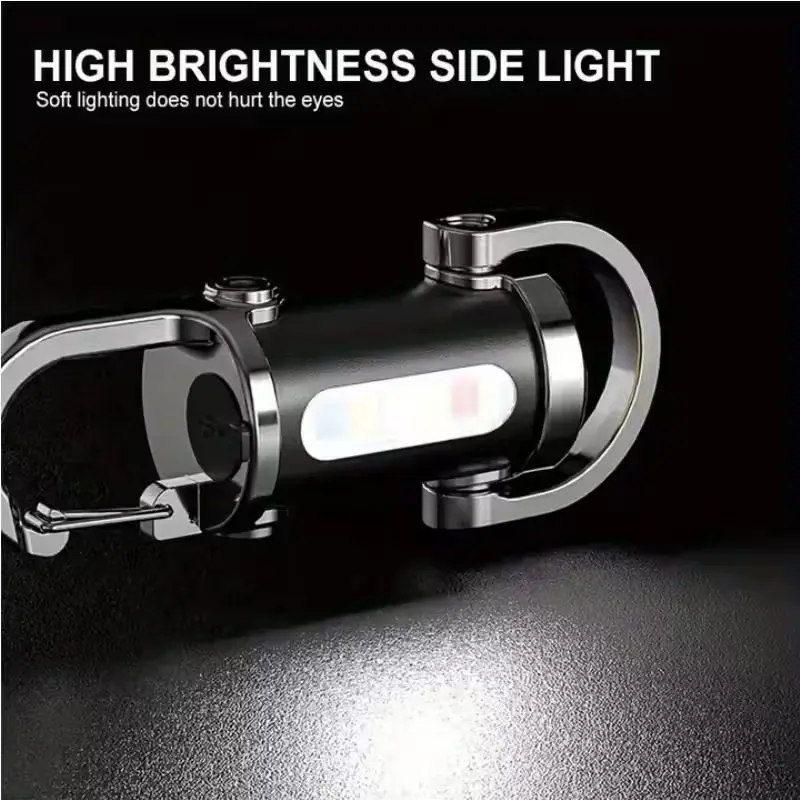 Portable Handheld Multifunctional Flashlight, Mini Keychain LED Torch, Chargeable Phone Power Bank, Multi-Functional Outdoor Lantern, Type-C USB Rechargeable, Portable Flashlights