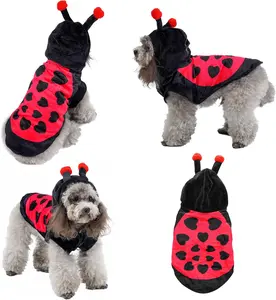 Yoption Ladybug Dog Cat Costume, Pet Puppy Halloween Christmas Funny Cosplay Co