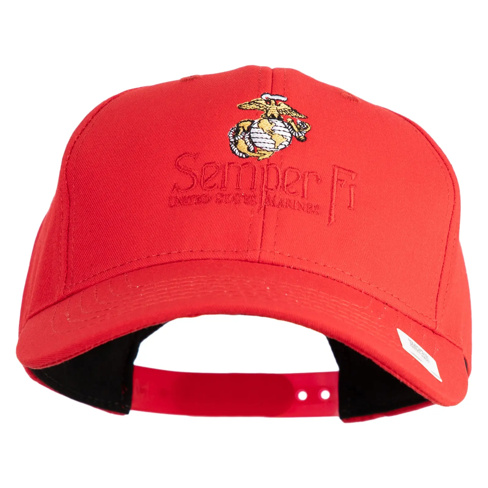 United States Marines Semper Fi Emblem Embroidered 6 Panel Structured Cotton Twill Cap Made in USA