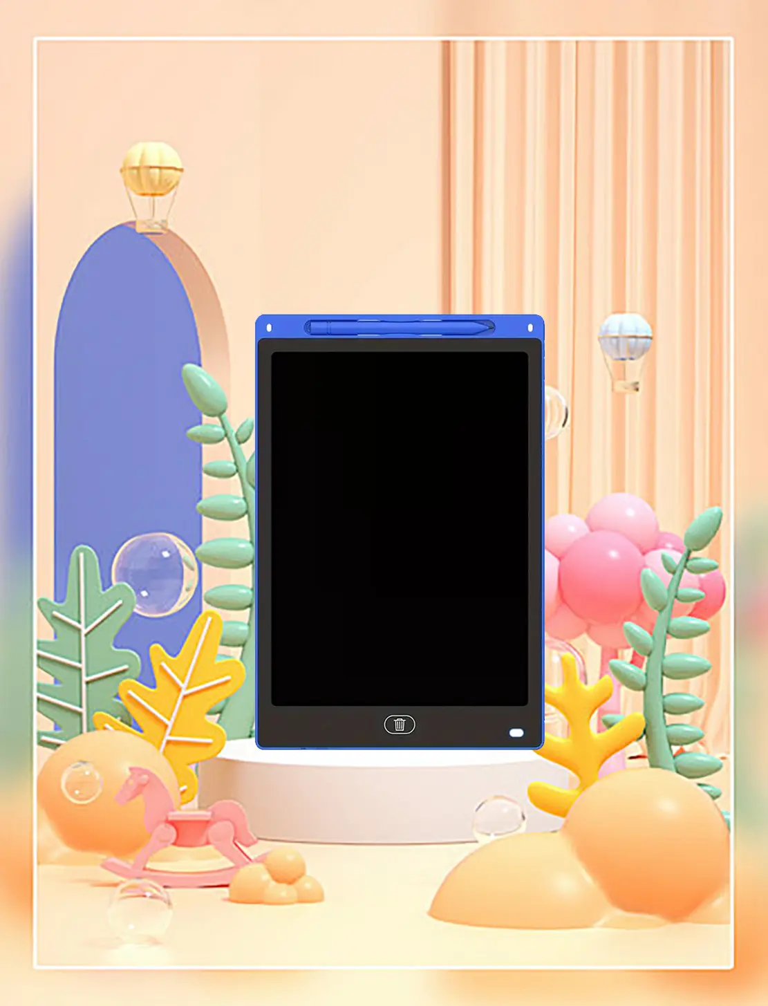 LCD Writing Tablet 8.5 Inch 24pcs Electronic Writing Drawing Pad Portable Doodle Board Gifts for Kids Office Memo Home Whiteboard Black