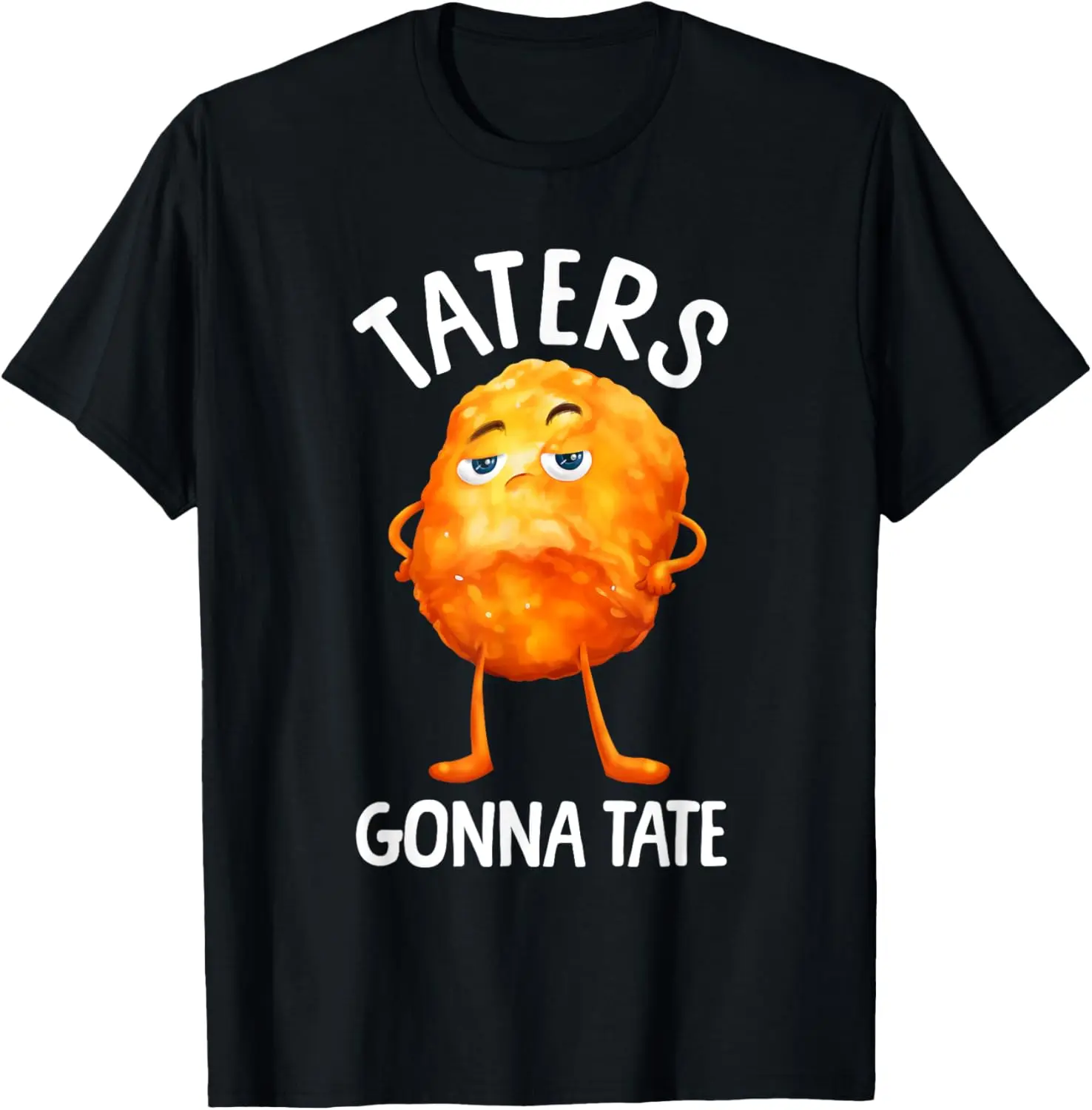 Women's Tater Tot Graphic Tops, Breathable 100% Cotton Classic Fit Shortsleeve T-Shirt with Round Neck for Everyday Wear, Minimalist, Casual