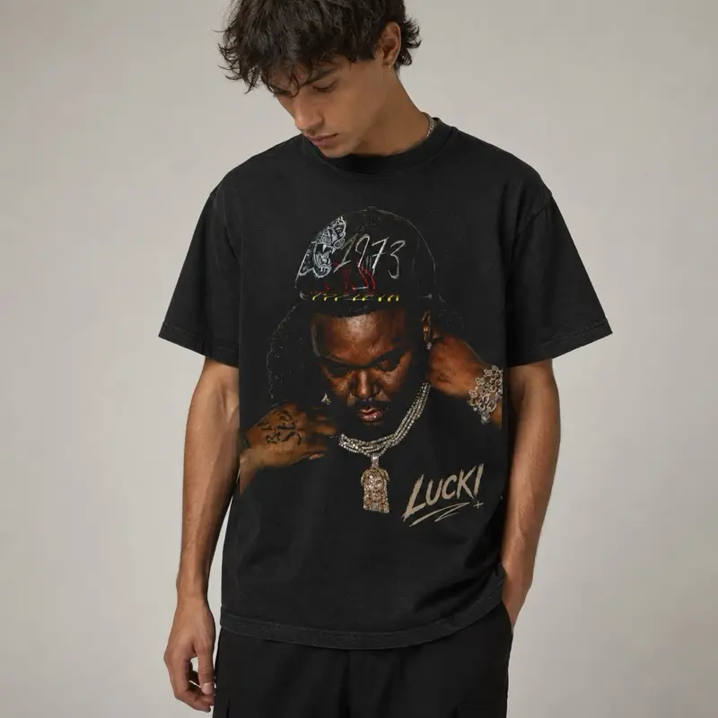 Lucki Graphic Vintage Big Face Tee Underground Rap Tee