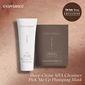 EXUVIANCE Refresh and Revive Duo | Deep Clean AHA Cleanser + Pick Me Up Plumping Mask