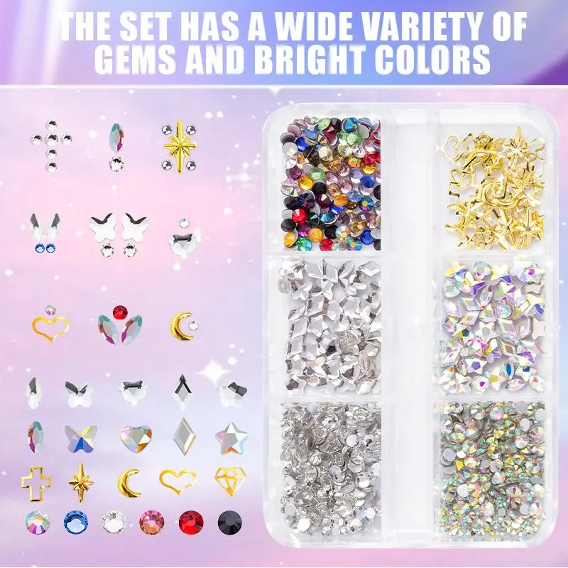 DIY Crystal Gem Kit, Sparkling Decoration Set for Creative Beauty Styling and Personal Expression
