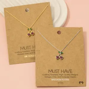 Mini Cherry Heart Pendant Necklace
