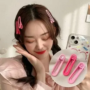 2026style Three-Pack Colorful Duckbill Hair Clips, Women's Side Bangs Frizz Control, Fashionable Small Hair Accessories