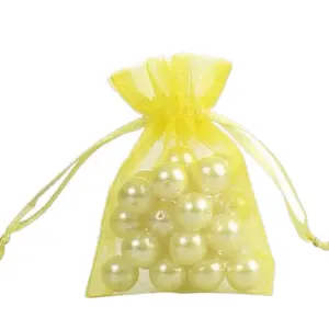 100-50-24 Count Organza Bags Drawstring 4x5”inch Little Mesh Pouches Mini Candy Bags for Small Presents Earrings Synthetic Sheer Material with Satin Drawstring