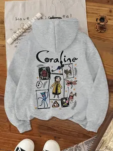 Women's Long Sleeve Hooded Pullover Sweatshirt, Light Floral Print, Fashion Streetwear, Everyday Casual Fitted Style, Spring & Fall, Vintage Youth Design