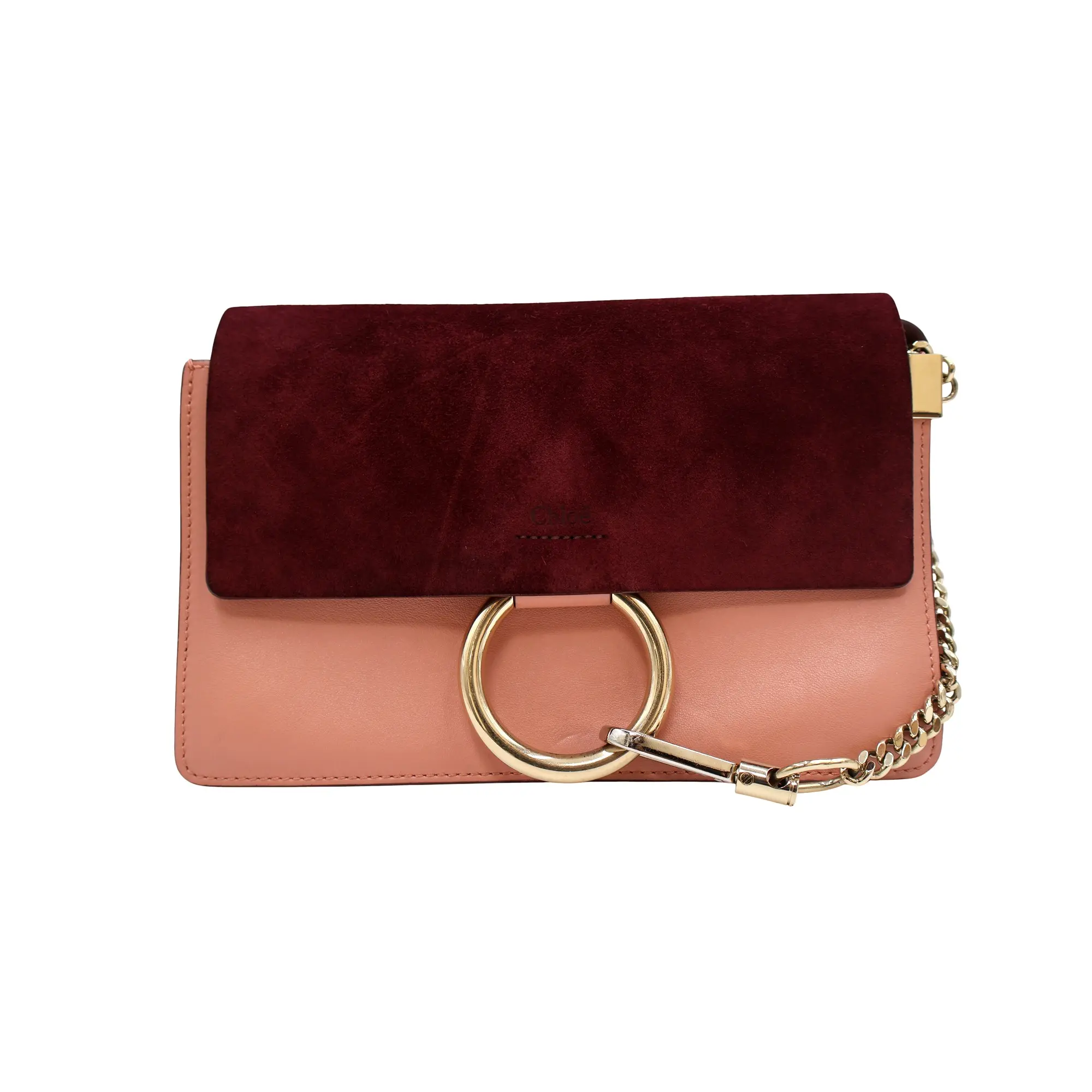 Pre-owned Chloé leather Shoulder bags Chloe Calfskin Suede Faye Shoulder Bag(BL1044)