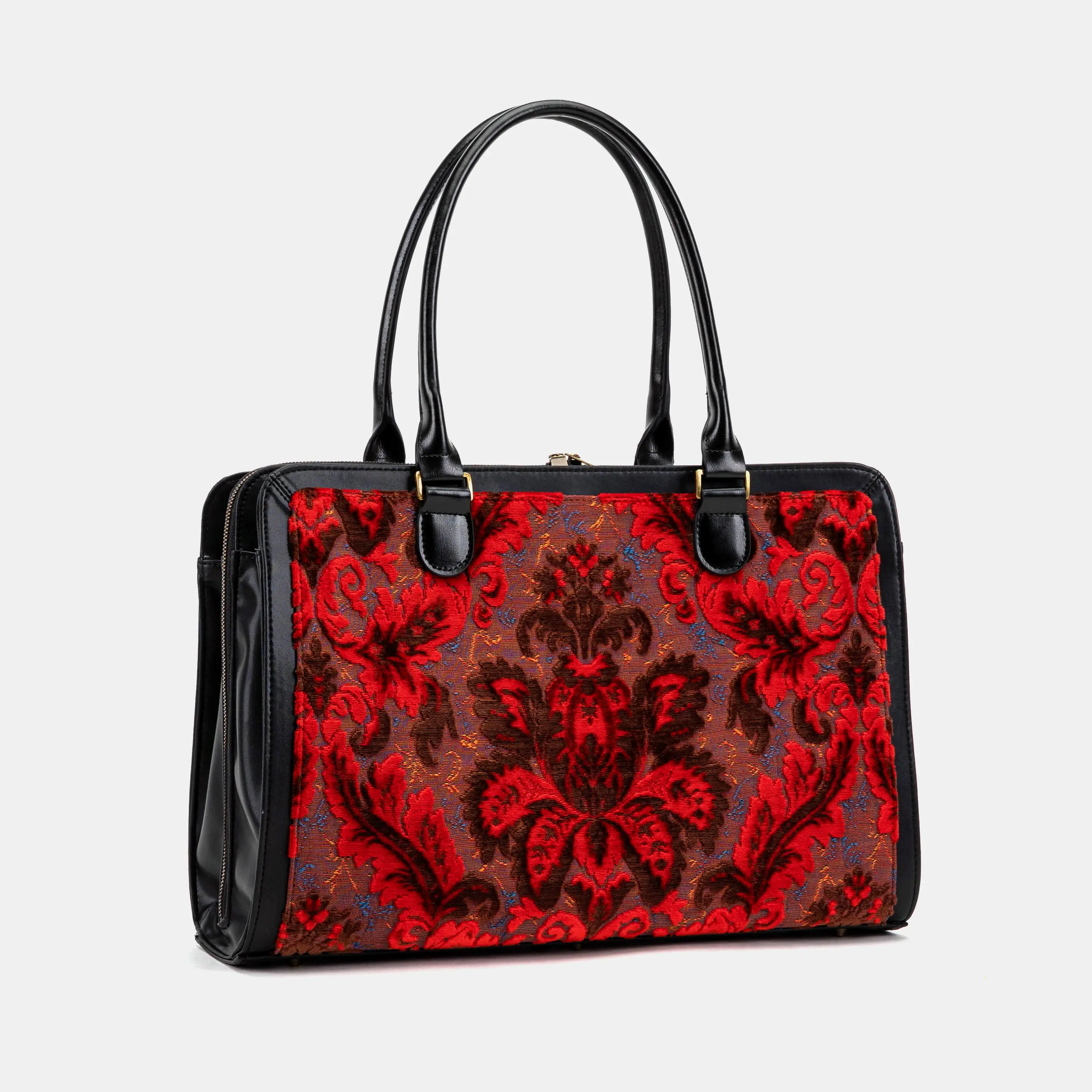 Burnout Velvet Revival Scarlet Business Tote