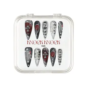 KNOCK.KNOCK NAILS 2026 | Crimson Obsession｜10PCS 100% Handmade Press-on Nails