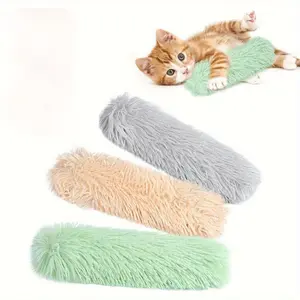 3-Piece Cat Toy Set, Soft Durable Interactive Kitten Toys, Long Fur Colorful Plush Pillow with Crinkle Paper, Indoor Play Accessories