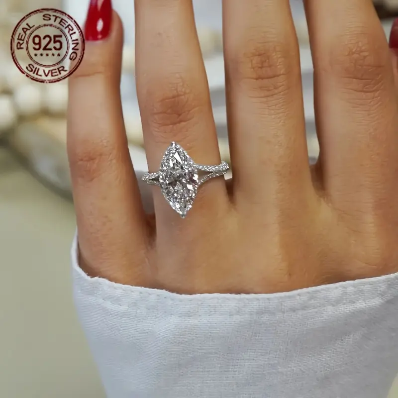 Vintage 1.5CT Marquise Cut Engagement Rings 925 Sterling Silver Wedding Rings Fashion Luxury Promise Rings For Women jewelry