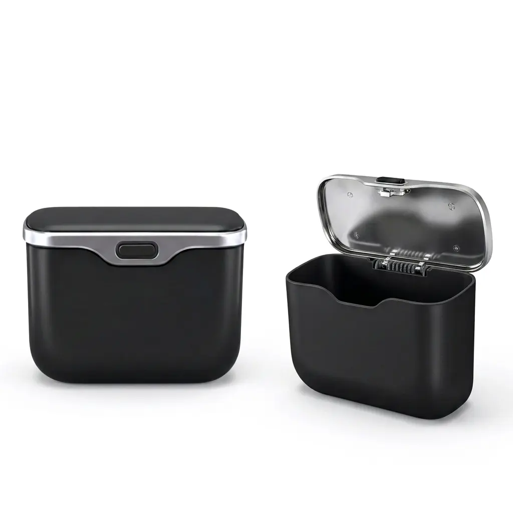 Click-Open Auto Litter Bin with One-Touch Lid | Leak-Proof Hanging Container for Wet & Dry Waste | Compact Vehicle Interior Organizer | Universal Car Storage Solution #GLOBAL PICKS