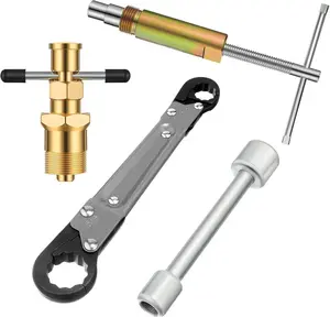 4 count Angle Stop Wrench Kit Plumbing Tool, Olive Ring  with Diameter of 1/2", 3/4", Compression Sleeve Puller for 1/2" Compression Fitting, Install Angle Stop Nut (Olive,Grey)