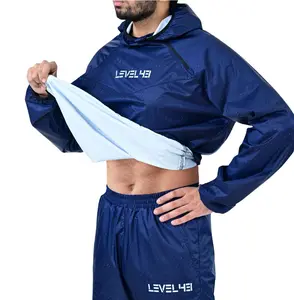 Level 43 Hooded Sauna Suit for Men and Women - Anti Rip Workout Suit for Exercise Gym Fitness, Weight Loss Slimming Suit