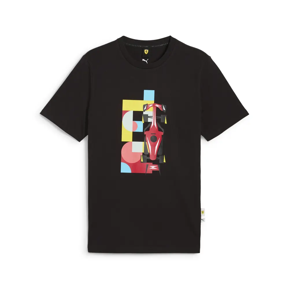 PUMA Mens Scuderia Ferrari Race Graphic Crew Neck Short Sleeve Casual Tops Casual - Black