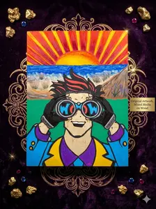 KELZ BELZ™: "Outsider" - Original Hand-Painted Wooden Retro Comic Book Wall Decor - 12x9 Pop Art.