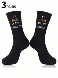 3 pairs of "I Love My Dad's Socks" - a cute gift for my father, an interesting couple anniversary gift, a creative Valentine's Day birthday gift, "I love my Dad's Socks" - fun socks for men, women, and teenagers, Casual Stylish Sock Sets
