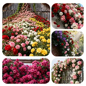 300 Mix Climbing Rose Seeds for Planting Outdoors Fragrant Butterfly Flower Seeds Heirloom Roses Bushes Ready to Plant Gardening Rose Seeds Bush Vine Climber Long-Blooming