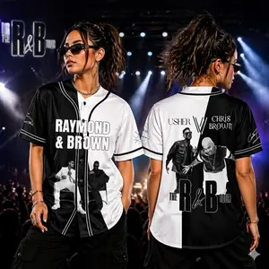 [Baseball Jersey] Raymond CBrown R&B Tour Baseball Jersey, The R&B Tour Shirt, Hip Hop Concert Jersey, RnB Fan Apparel, Streetwear Music Shirt, R&B Tour 2026 Jersey, CBrown and U, Raymond and Brown R&B World Tour Shirts