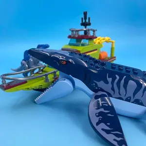 327pcs Deep Sea Escape Dinosaur Building Set, Includes Ship, Spinal Dragon, Plesiosaurus, Jurassic Toy, Large Party Gift, Kids Construction Toy