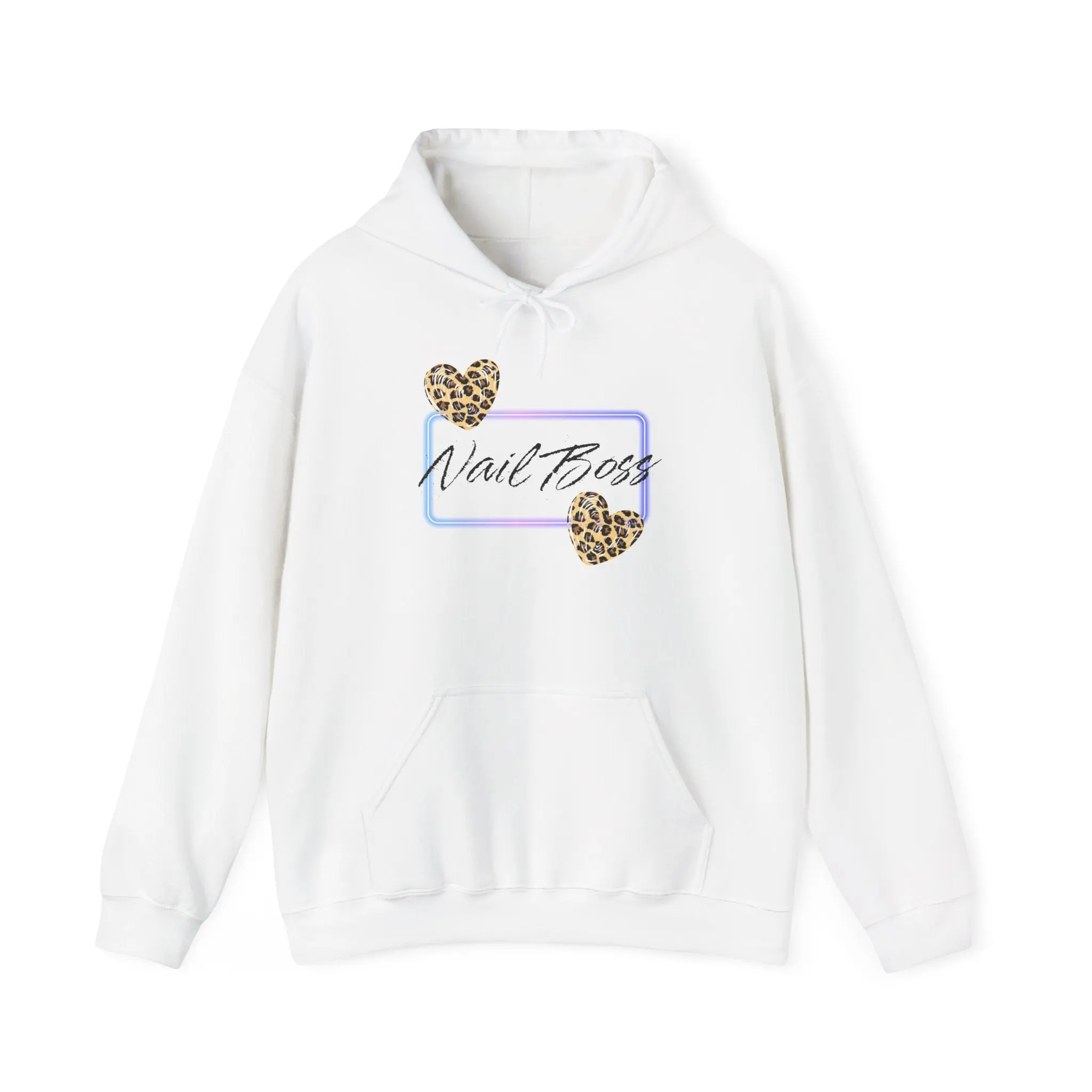 Nail Boss Hoodie — Leopard Hearts Nail Tech Sweatshirt