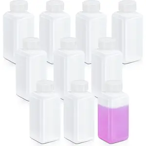3.4oz/100ml Leak Proof Plastic Bottles with Caps for Liquids Sample,  Small Bottles Containers for Travel, Camping and Hiking (Translucent, 10 count)