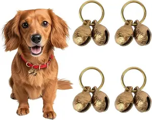 Extra Loud Copper Dog Bells, Collar Brass Pet Bells Vintage Copper Collar Charms Pendant Pets Pendant Accessories for Little Dogs & Cats