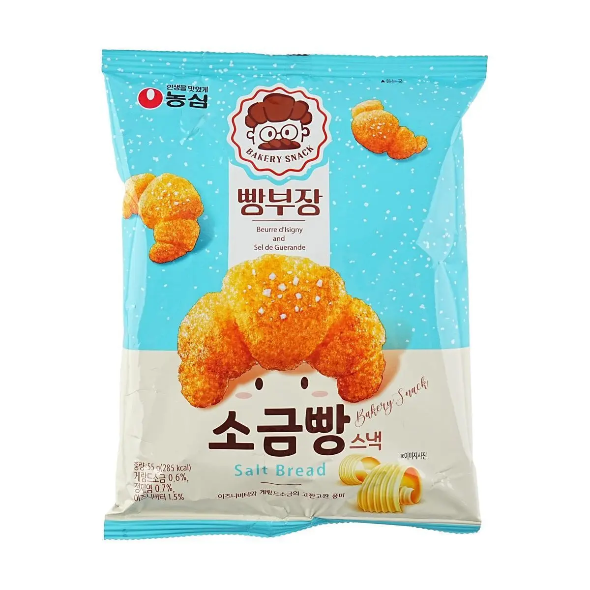 Nongshim Bread Manager Salt Bread 1.94 oz - Crispy Bean Snacks & Savory Korean Snack Experience - Perfectly Salted & Crunchy Snack Bites