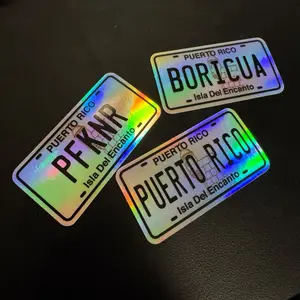 Puerto Rico License Plate Sticker Decal, Hard Hat, Laptop, Tumbler, Toolbox, Bike, Car