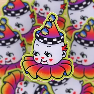 (100% in stock)Kewpie Clown Sticker, Happy Kewpie, Clowncore Stickers, Retro Circus, Creepy Stickers, Fantasy Kindle Sticker, Booktok, Aelin Bookish Kindle Stickers Perfect for Laptops, Journals