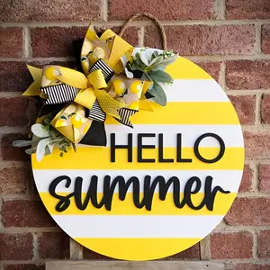 3D Front Door Decorations, Lemon Hello Summer 3D Door Hangings, Summer Wreath Porch Decorations, Home Decorations, Summer Decorations, Front Door Signs, Farmhouse Decorations
