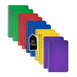 Mini Spiral Notebooks - 3x5 Inch Memo Pads - College Ruled Notepads for Home, Office, School - Assorted Colors - 75 Sheets per Pad - 10 Pack