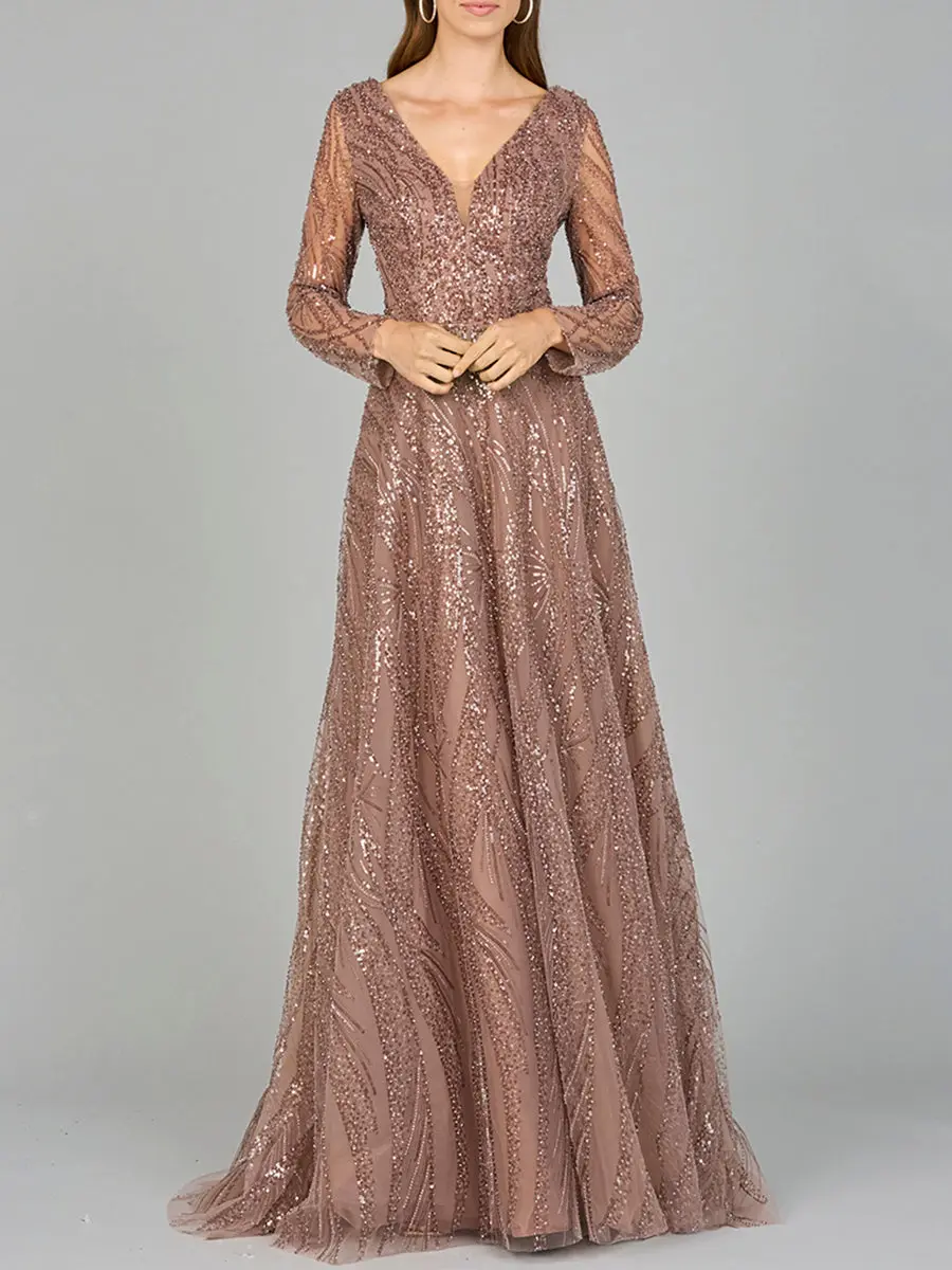 Modest Long Sleeve Ball Gown