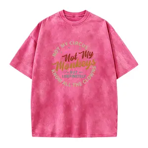 Women'S "Not My Circus, Not My Monkeys" Graphic T-Shirt - Soft, Light Beige-Friendly, Casual & Sporty Round Neck Short Sleeve Top, Versatile All-Season Tee with Bold Orange Lettering, Ladies T Shirts
