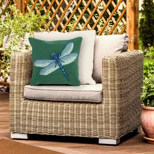 Lush Decor FRONTPORCH Indoor/Outdoor Handmade Pillow - Traditional Graphic Casual Animal Accent  (Dragonfly)