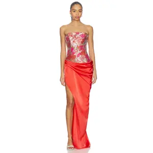 Katie May Aria Gown in Crimson Bloom