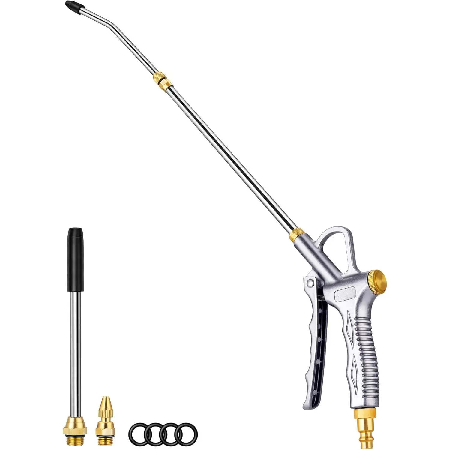 Upgrade Air Blow  with Adjustable Air Blower Nozzle, Up to 27 Inches Extension with 4.9 Inches Steel Air Flow Nozzle, High Volume Pneumatic Dust Clean Tool for Air Compressor Accessory