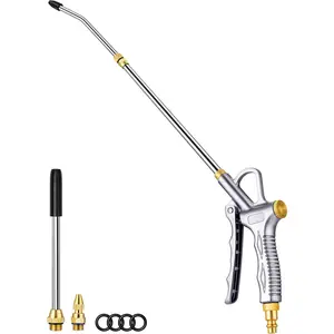 Upgrade Air Blow  with Adjustable Air Blower Nozzle, Up to 27 Inches Extension with 4.9 Inches Steel Air Flow Nozzle, High Volume Pneumatic Dust Clean Tool for Air Compressor Accessory