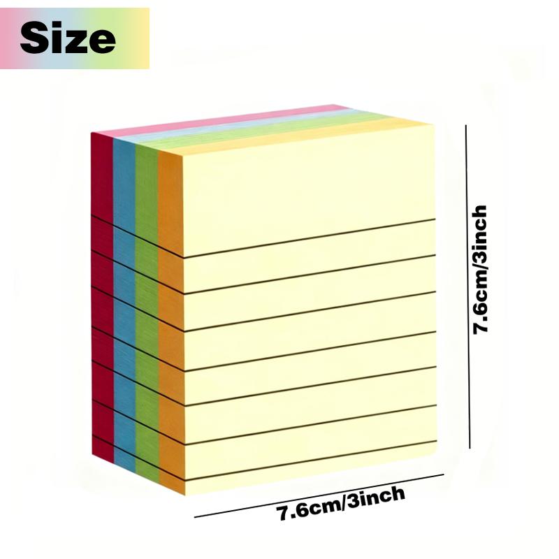 200 Sheets/Pack Post It Notes With Lines,Note Pads,Pastel Color Sticky Notes, Assorted colors for categorization, Long-lasting Adhesion, Residue-free Glue, Portable & Easy to tear,OfficeSupplies, StudyEssentials, DeskOrganization, Highlighting Key Points