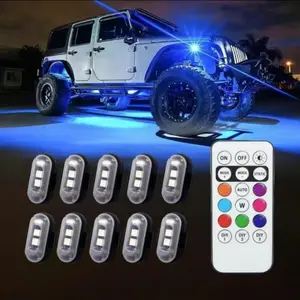 Wireless LED Strobe Lights with Remote Control, 8 Colors USB Rechargeable Waterproof Anti-Collision Led Emergency Warning Lights, Mini Strobe Lights for Vehicle Motorcycle Bike Decor