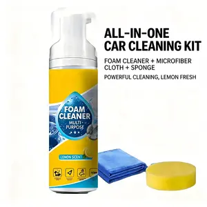 Car foam cleaner:Deeply removes stains from car interiors and home furniture.Suitable for plastic,fabric,and upholstered furniture (includes a cloth and a sponge).