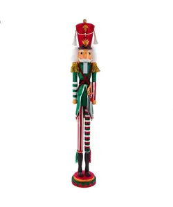 36"R/W/GR SKINNY SOLDIER NUTCRACKER