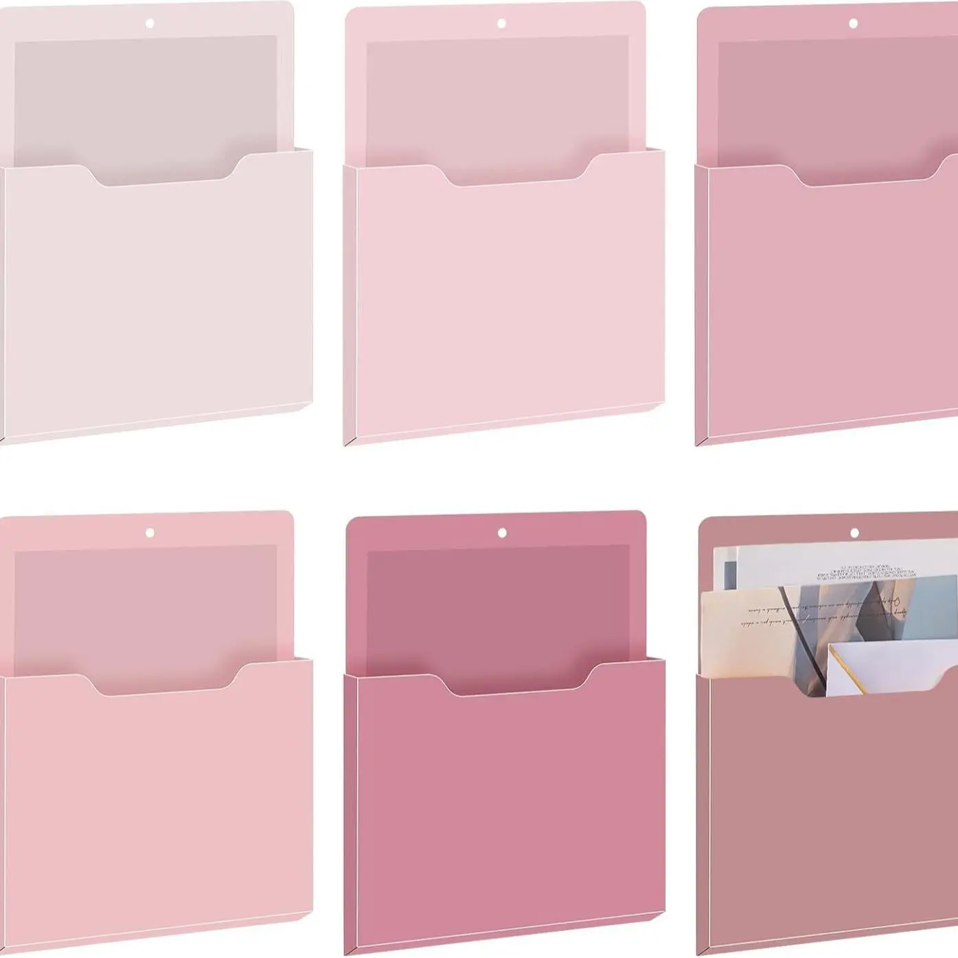 Magnetic File Folder 2/6 Pcs Magnetic File Organizer for Classroom Wall Mounted Storage Refrigerator Magazine Mail Letter and Paper Holder for Teacher Organization School Whiteboard Office Classroom Supplies Classroom Must Haves