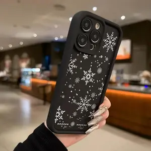 [TOP PiCKS]Snowflake Pattern Phone Case, 1 Count Decorative Phone Protector Cover, Phone Compatible with iPhone 11 12 13 14 15 16 Series