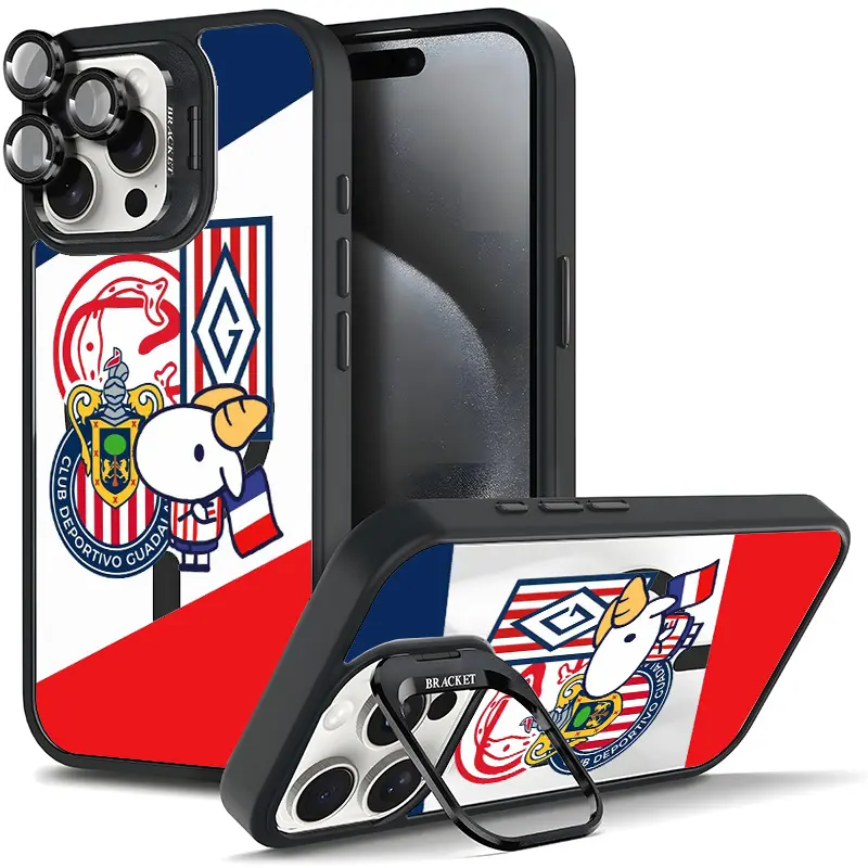 Cute Cartoon Goat & Soccer Team Crest Phone Case, For Samsung iphone 17/AIR 16 15 14 13 12 11 PRO PLUS MAX COOL Fashionable Tough Magnetic Durable Metal lens frame Film Bracket Stand Gift Full Protection Camera Holder Phone Cases Cover 11X-L1087