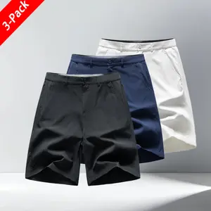 3PACK Men'S Fashion Golf Work Shorts Stretch Waistband Quick-Dry Fit Hiking Casual Business Dress Athletic Mens  Lightweight Pants 3 Pockets,Solid Fashion Men'S Shorts Summer,Beach Short Men,Solid Pocket Waist Short